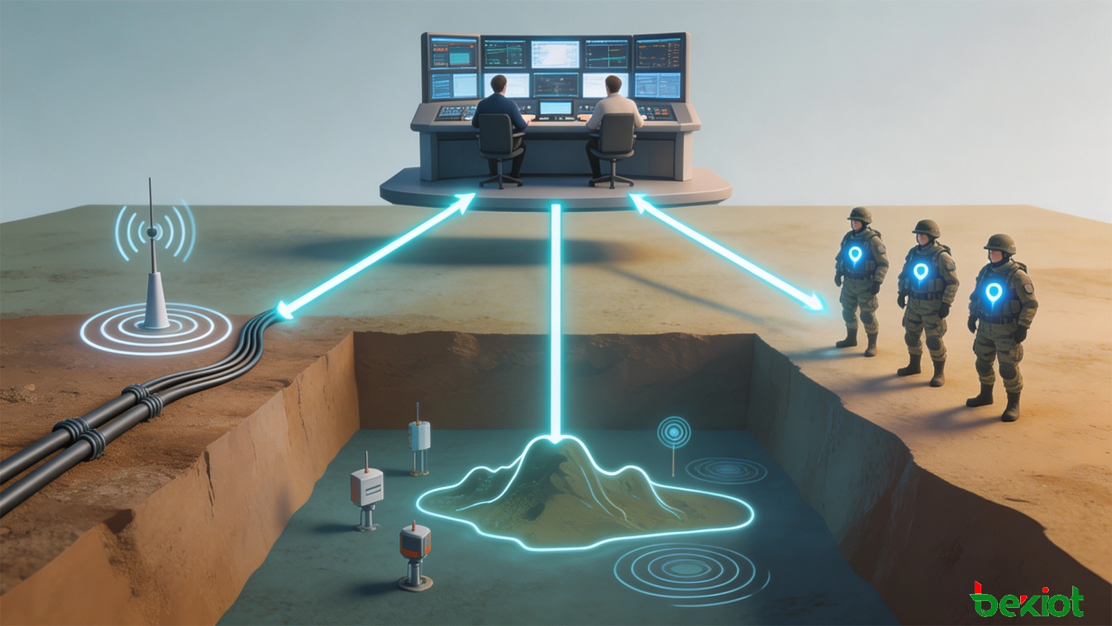 بنية تفويض وقيادة منجم فحم تحت الأرض مع هواتف المنجم والراديو المغذي المتسرب وتتبع الأفراد ومراقبة الغلاف الجوي وتكامل مركز القيادة