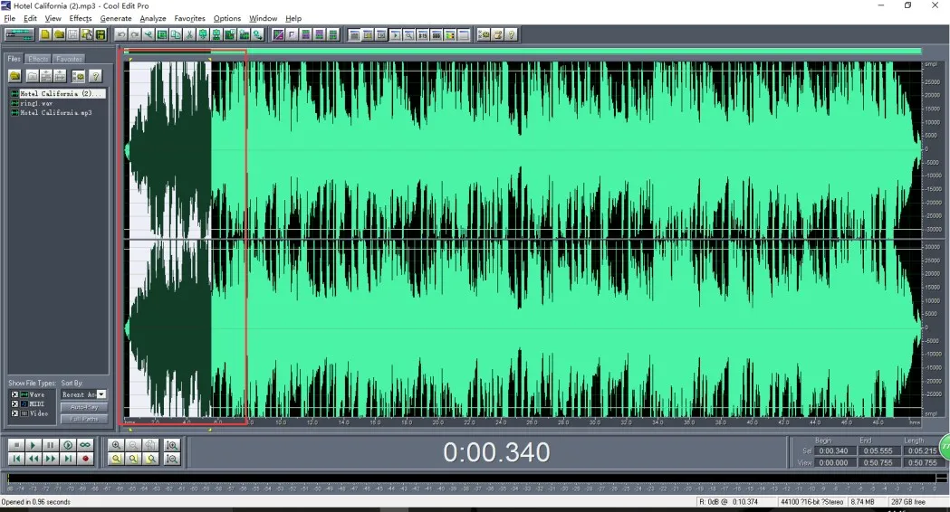 مقطع موسيقى محدد