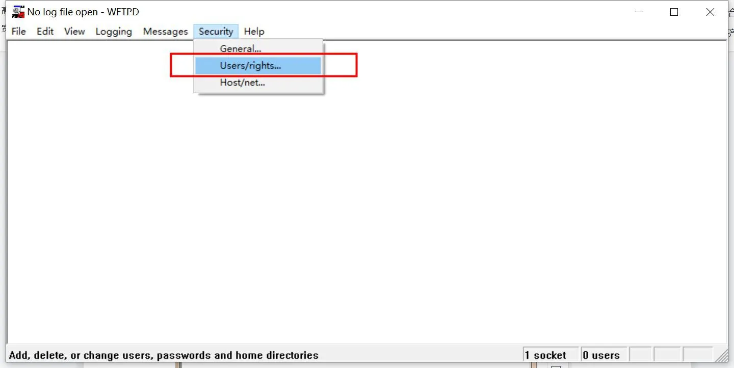 تشغيل برنامج wftpd32 على جهاز الكمبيوتر