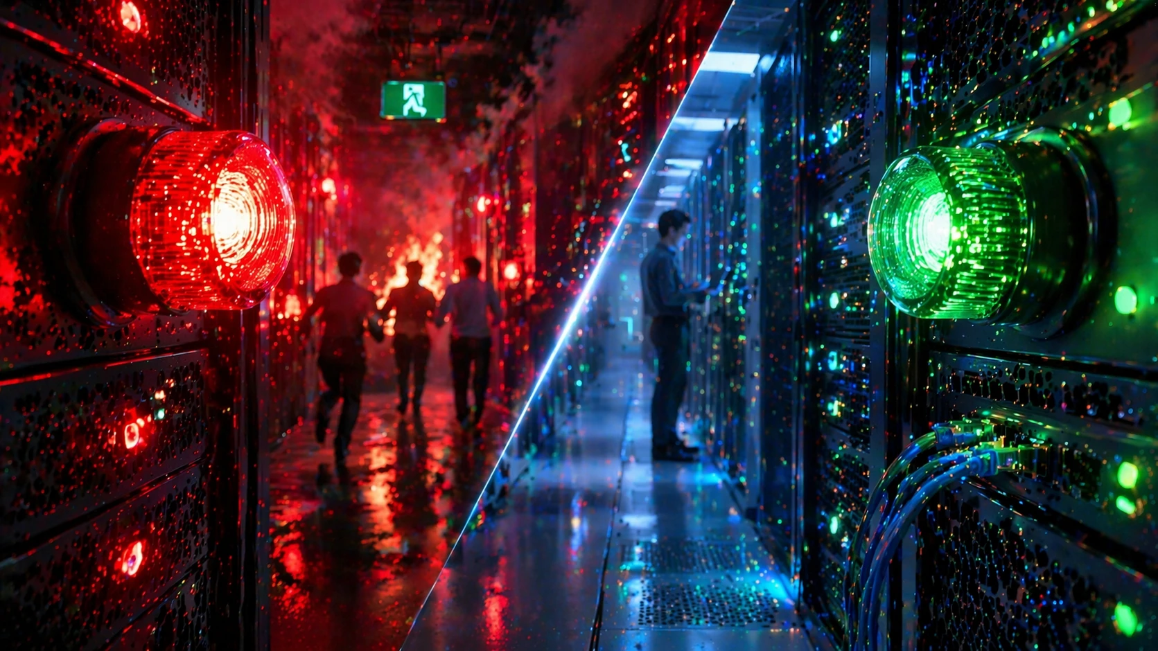 مصابيح LED لمعدات الشبكة باستخدام ألوان مختلفة وأنماط وميض لإظهار نشاط الارتباط وحالة الإنذار