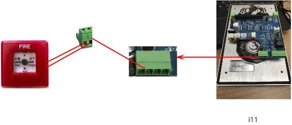 مخطط أسلاك توصيل الزر الخارجي لمنفذ الإدخال