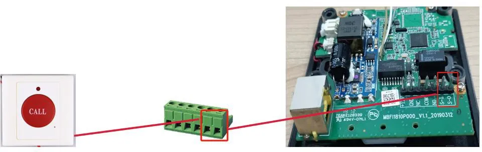 رسم تخطيطي لتوصيل الزر الخارجي