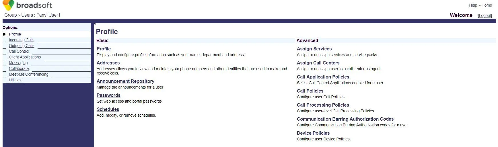 صفحة إعداد المستخدم