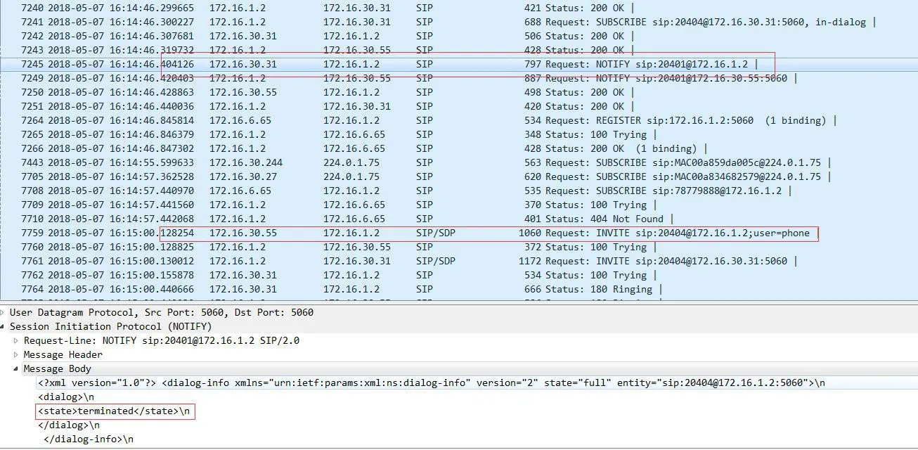 فلتر التقاط حزم SIP