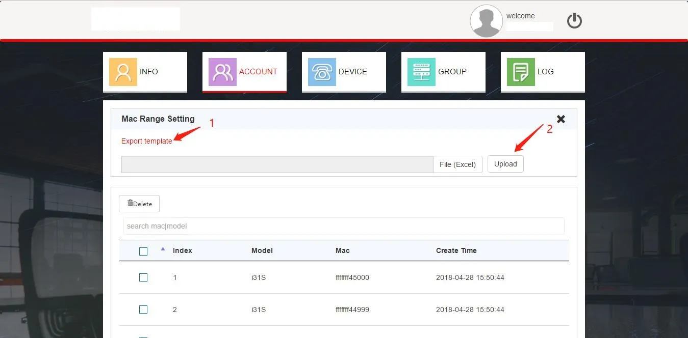 واجهة تعيين عناوين MAC