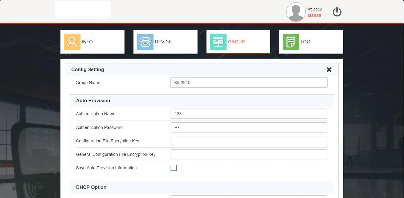 واجهة تعديل مجموعة للعميل