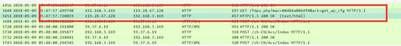 التقاط الحزم: get_ap_config