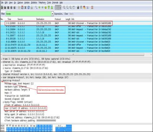 DHCP Discover مرسلة من الهاتف