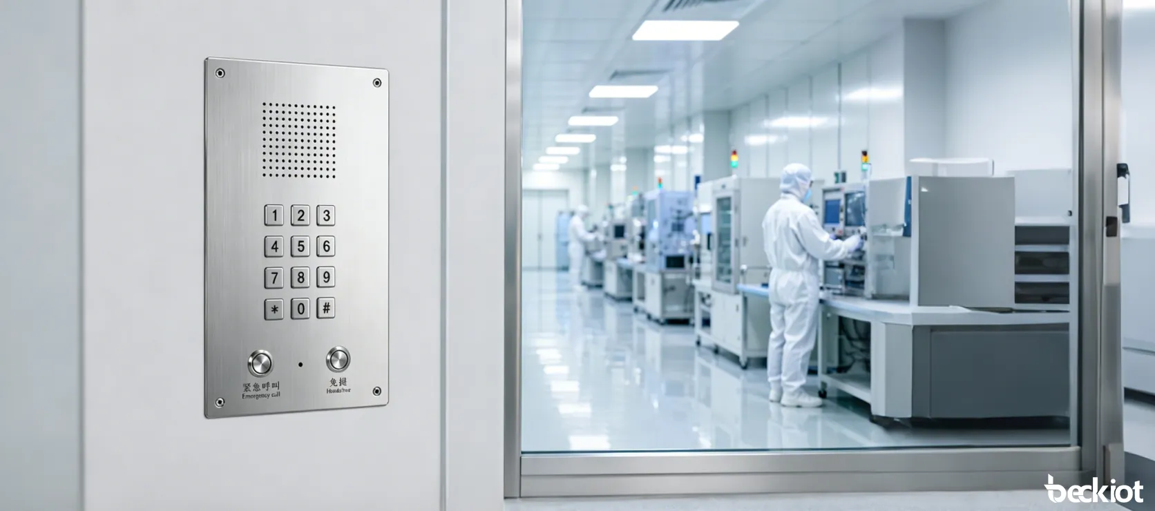 الواجهة الأمامية لهاتف BT26 IP اللاسلكي للغرف النظيفة بلوحة معدنية مقاومة للصدأ وتصميم منخفض المستوى