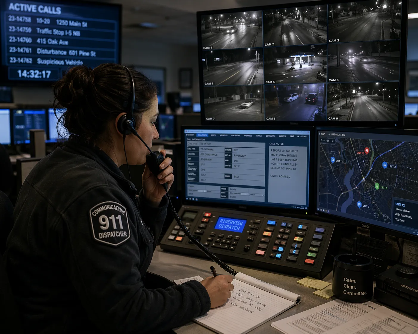 بيئة أمنية لحرم تجاري حديث تجمع بين المراقبة والاتصال الداخلي والهاتف وإدارة الاستجابة المركزية