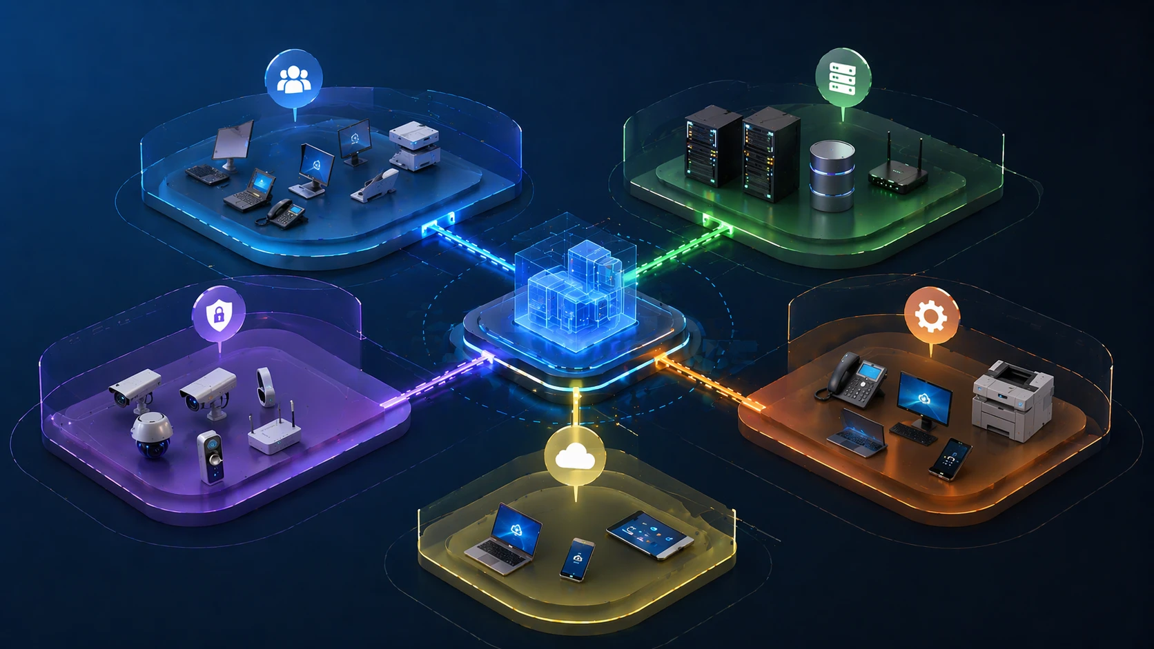 ميزات تجزئة VLAN بما في ذلك عزل حركة المرور، وتقليل حركة مرور البث، وفصل الصوت والبيانات، وإدارة الشبكة المنظمة
