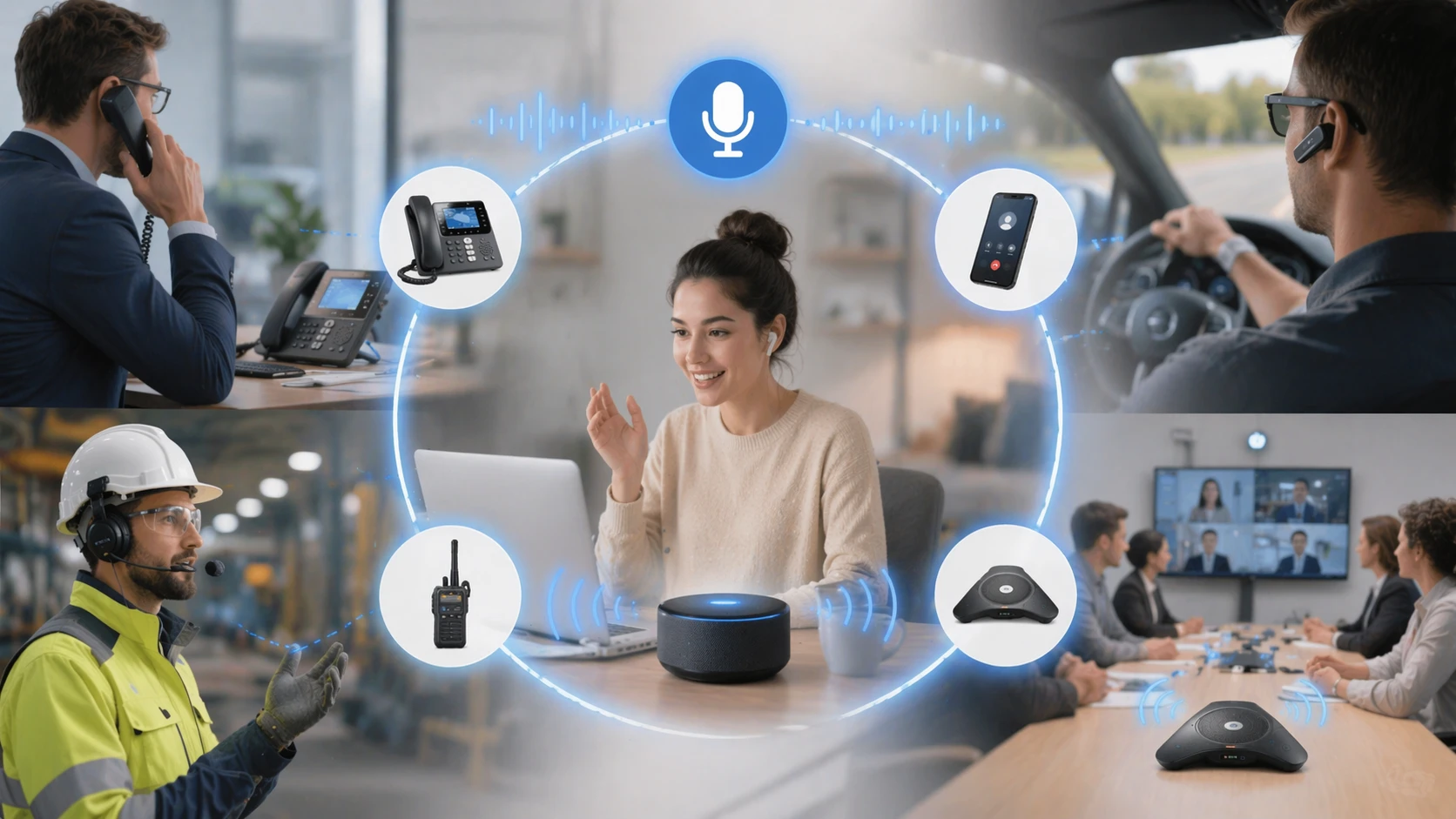 الاتصال بدون استخدام اليدين يحسن الأمان والتعاون والإنتاجية في بيئات المكتب والصناعة