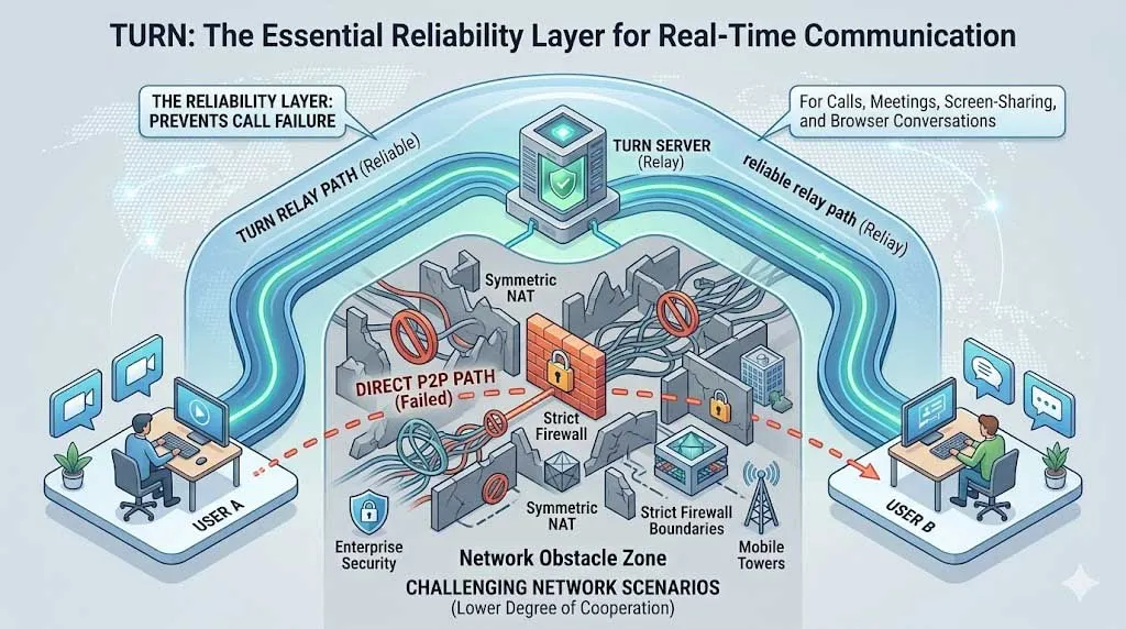 ما هو TURN (عبور NAT باستخدام المرحلات)؟ الاستخدامات، آلية العمل، والتطبيقات