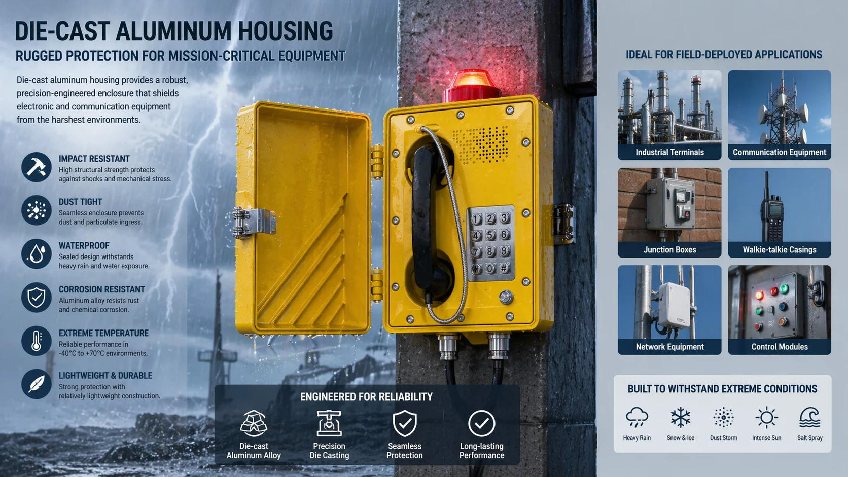 ما هو غلاف الألومنيوم المصبوب بالحقن؟ المعايير، تصنيفات الحماية، والتطبيقات