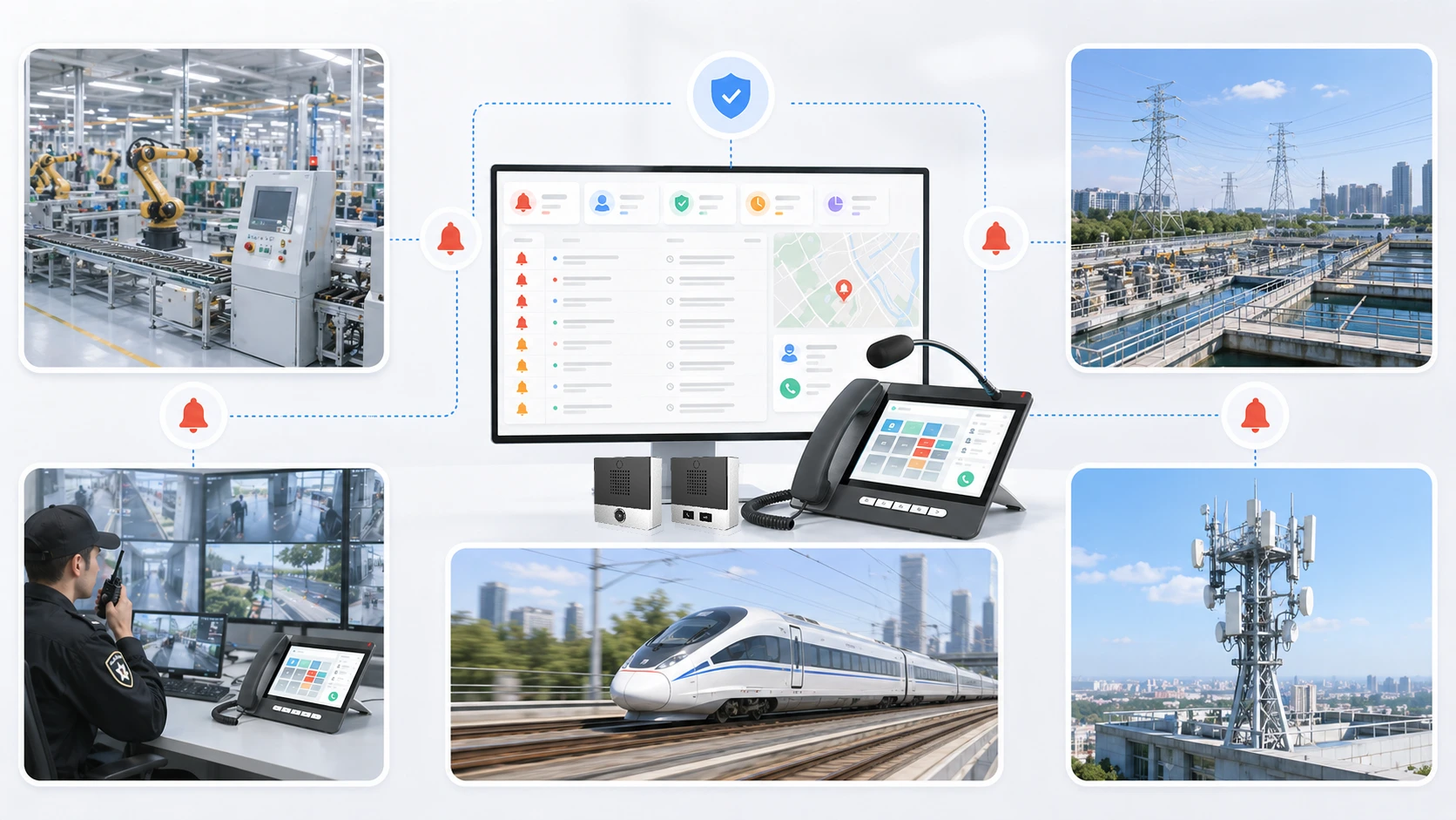 تطبيقات الاعتراف بالإنذار عبر المراقبة الصناعية والعمليات الأمنية والتحكم في النقل وأنظمة الاتصالات