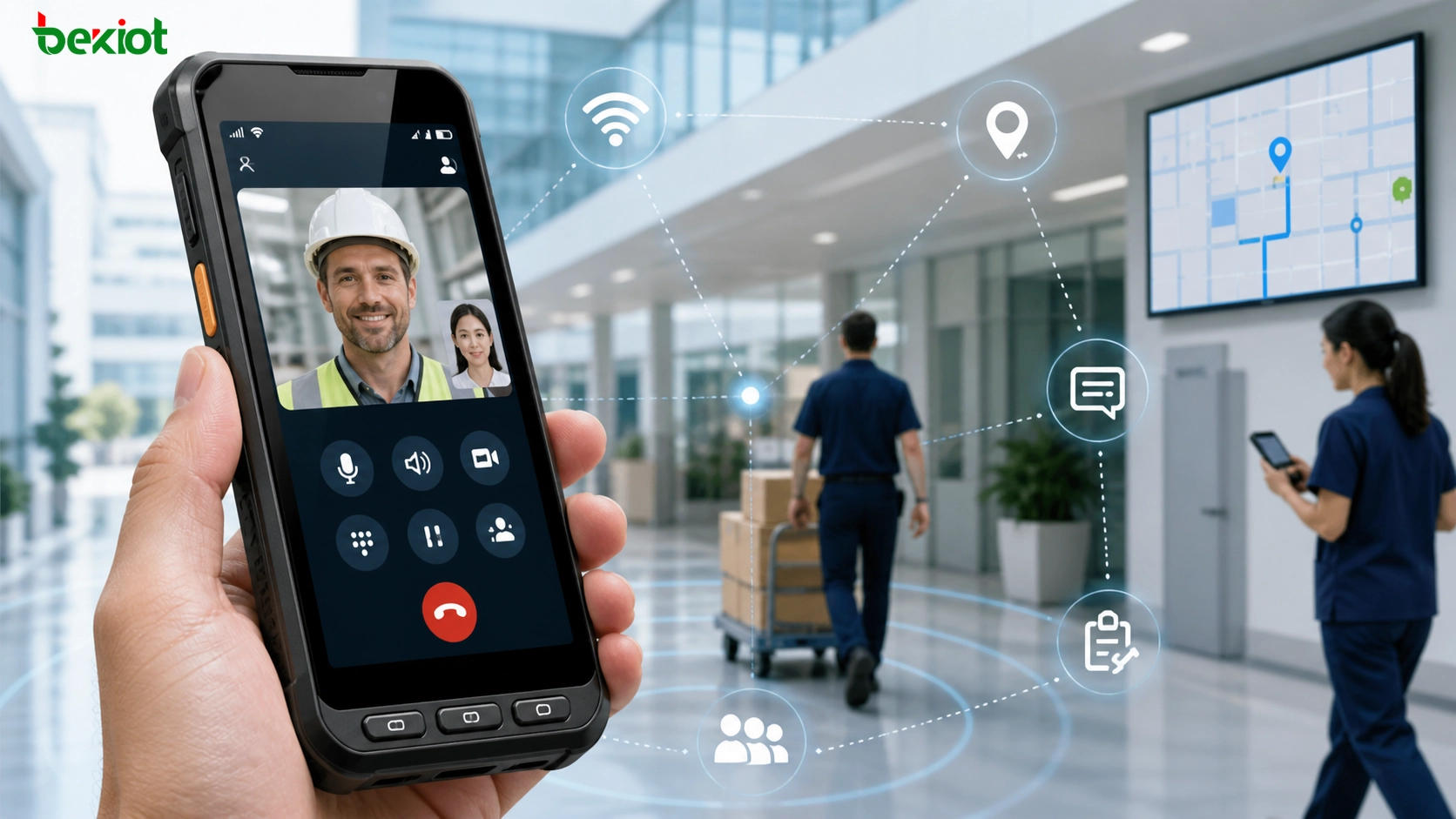 طرفية Android ذكية تعمل بتطبيق SIP softphone للصوت عبر Wi‑Fi والفيديو وتحديد الموقع والاتصال المؤسسي المتنقل
