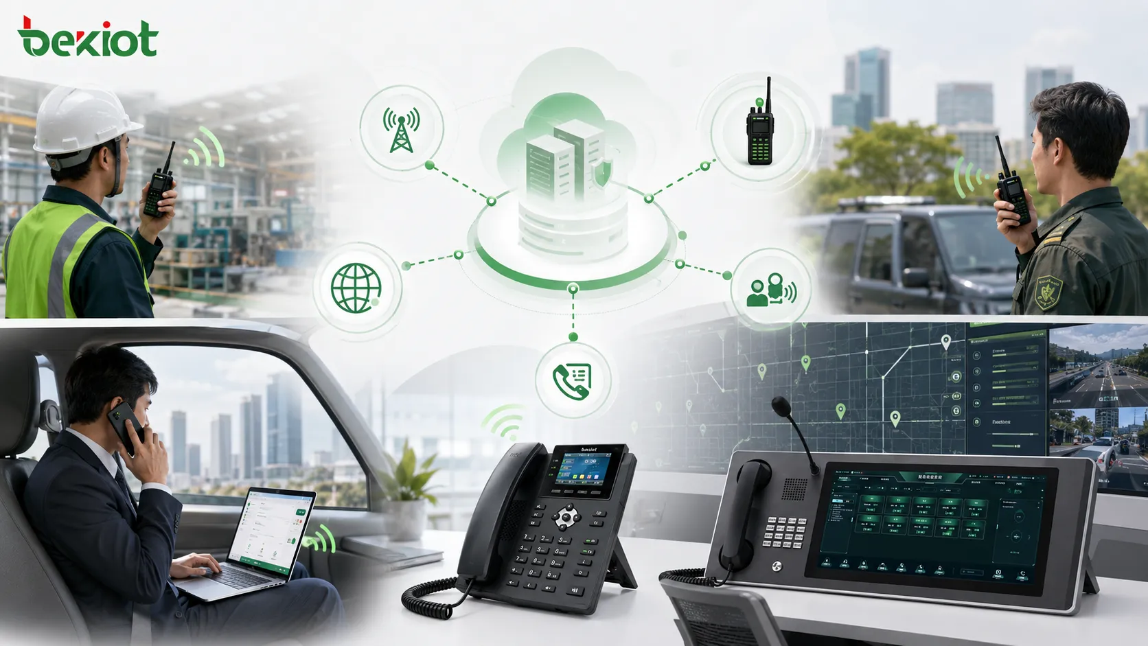 حل PTT لاسلكي ومكتب متنقل يدمج الاتصال الداخلي على الشبكة العامة ونظام الراديو الخاص وهواتف IP ومنصة SIP ومركز الإرسال