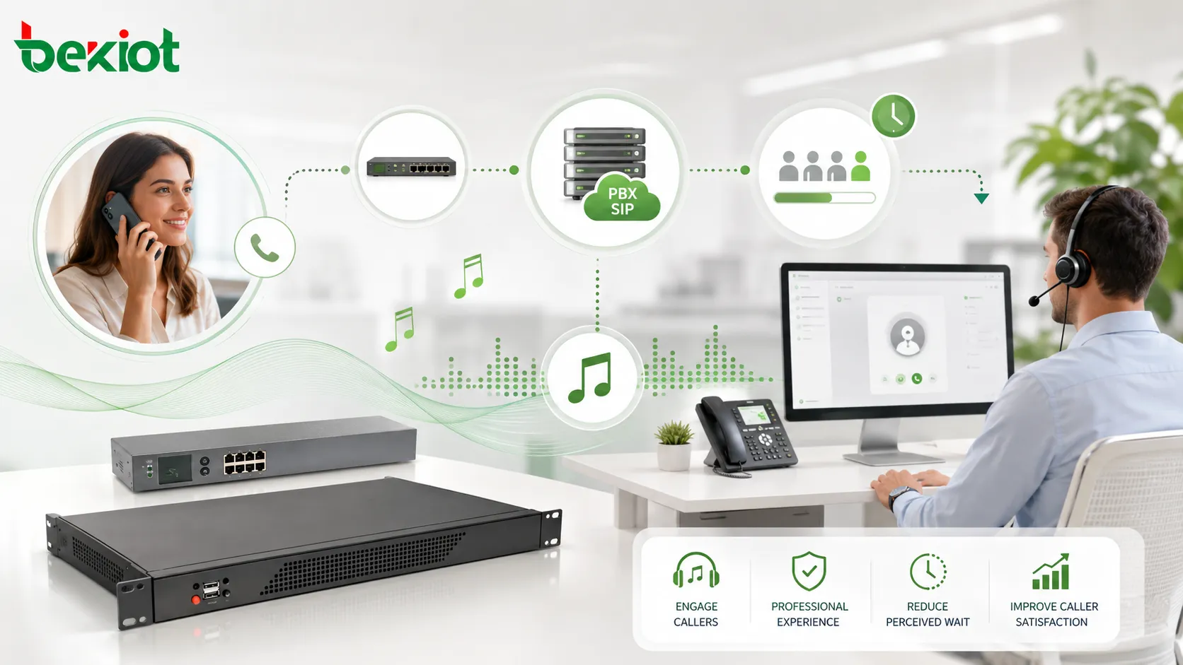 ما هي موسيقى الانتظار (MOH)؟ إعدادات PBX وSIP الشائعة