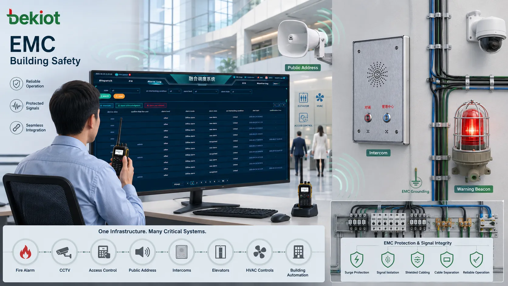 تطبيقات EMC في الأتمتة الصناعية ورفوف الاتصالات والمعدات الطبية وأنظمة السكك الحديدية وأمن المباني