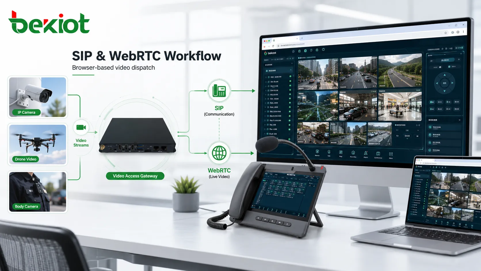 سير عمل SIP و WebRTC لجلب تدفقات الفيديو إلى منصة اتصالات متقاربة قائمة على المتصفح