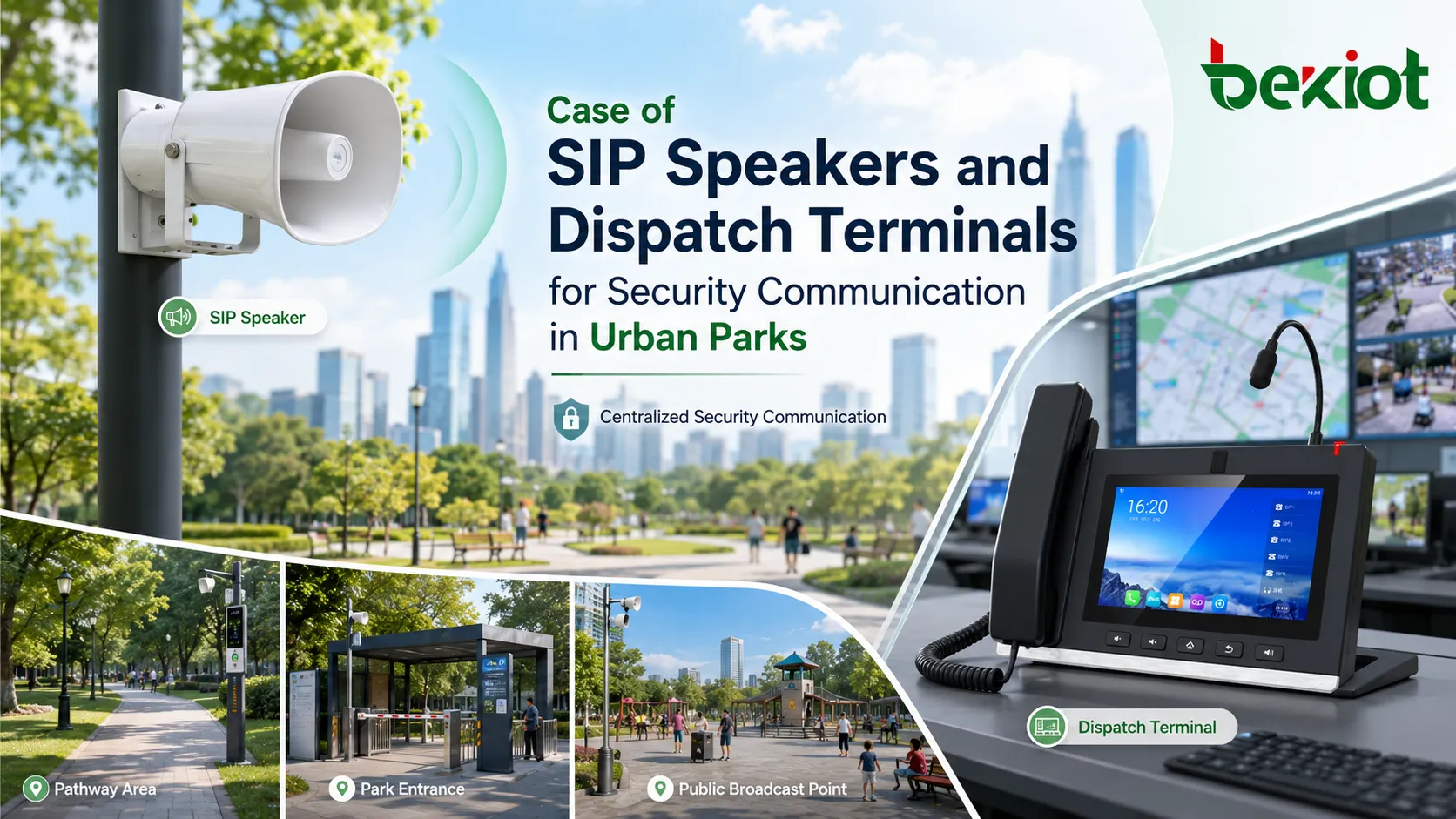 دراسة حالة لاستخدام مكبرات صوت SIP ومحطات تحكم وتوجيه للاتصالات الأمنية في المتنزهات الحضرية