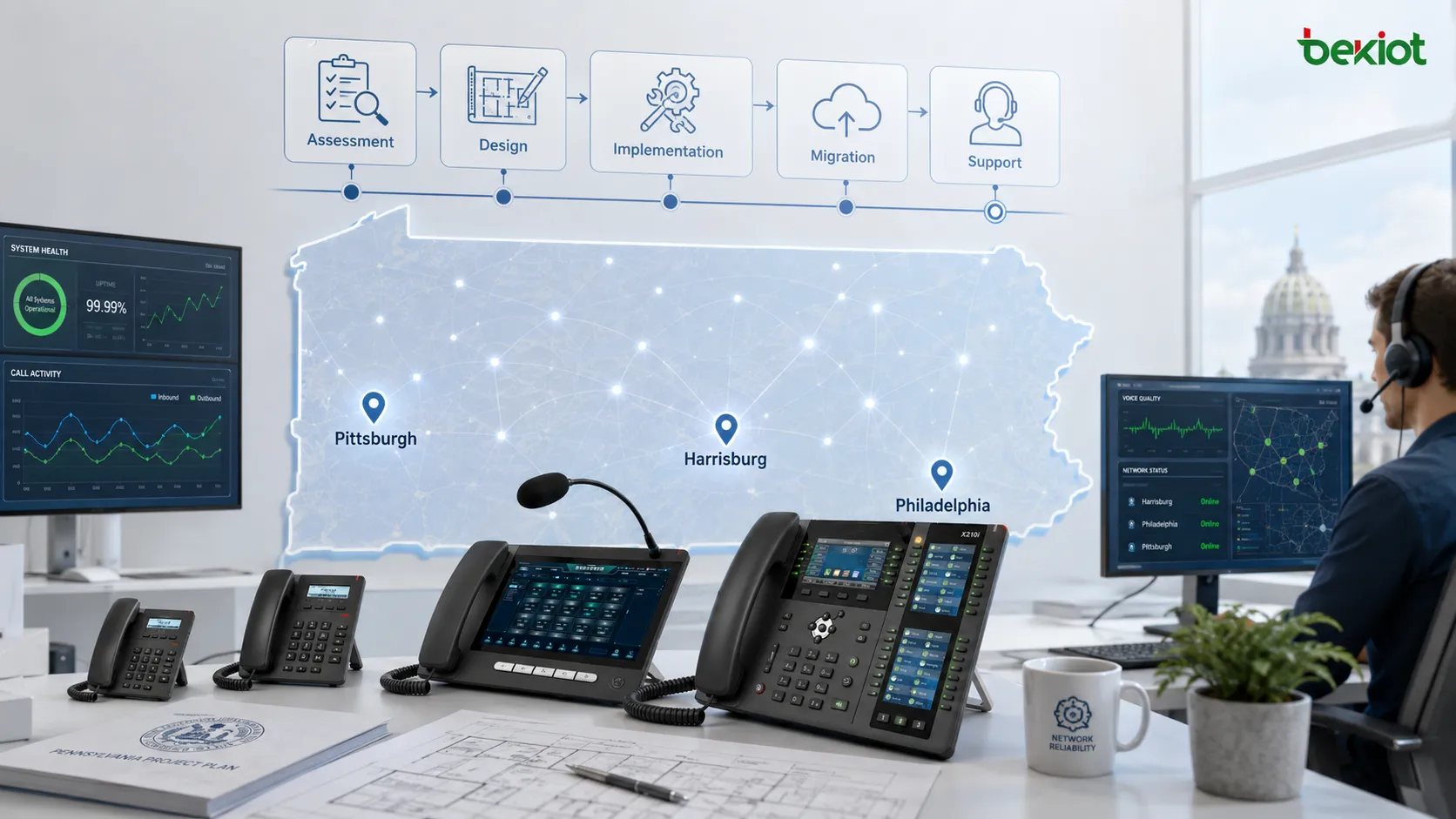 تحديث اتصالات القطاع العام وربط المكاتب الحكومية في هاريسبرغ بتقنية VoIP محلية حديثة
