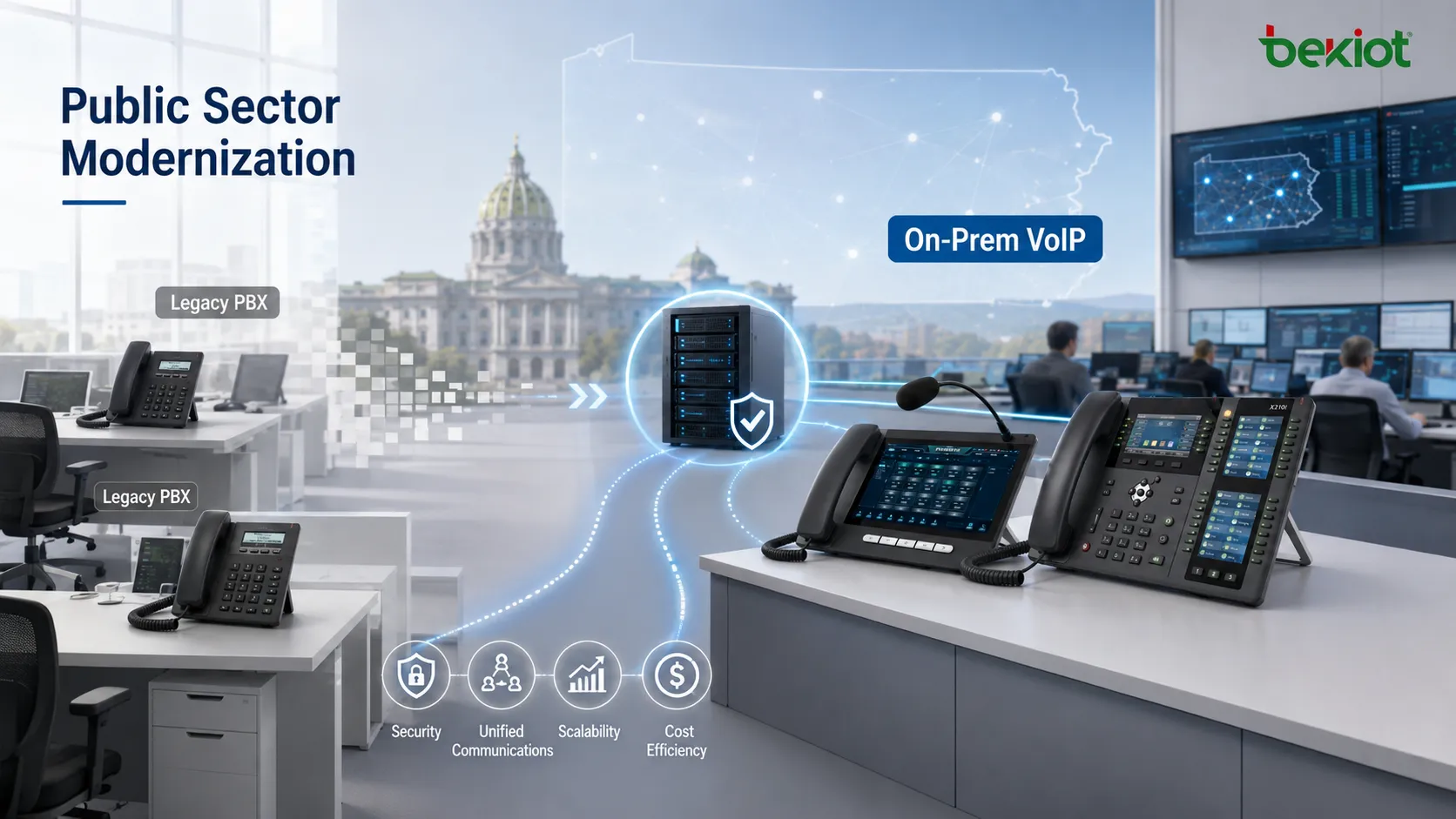 تخطيط وتصميم وتنفيذ وترحيل ودعم مشروعات PBX وVoIP في بنسلفانيا عبر هاريسبرغ وفيلادلفيا وبيتسبرغ