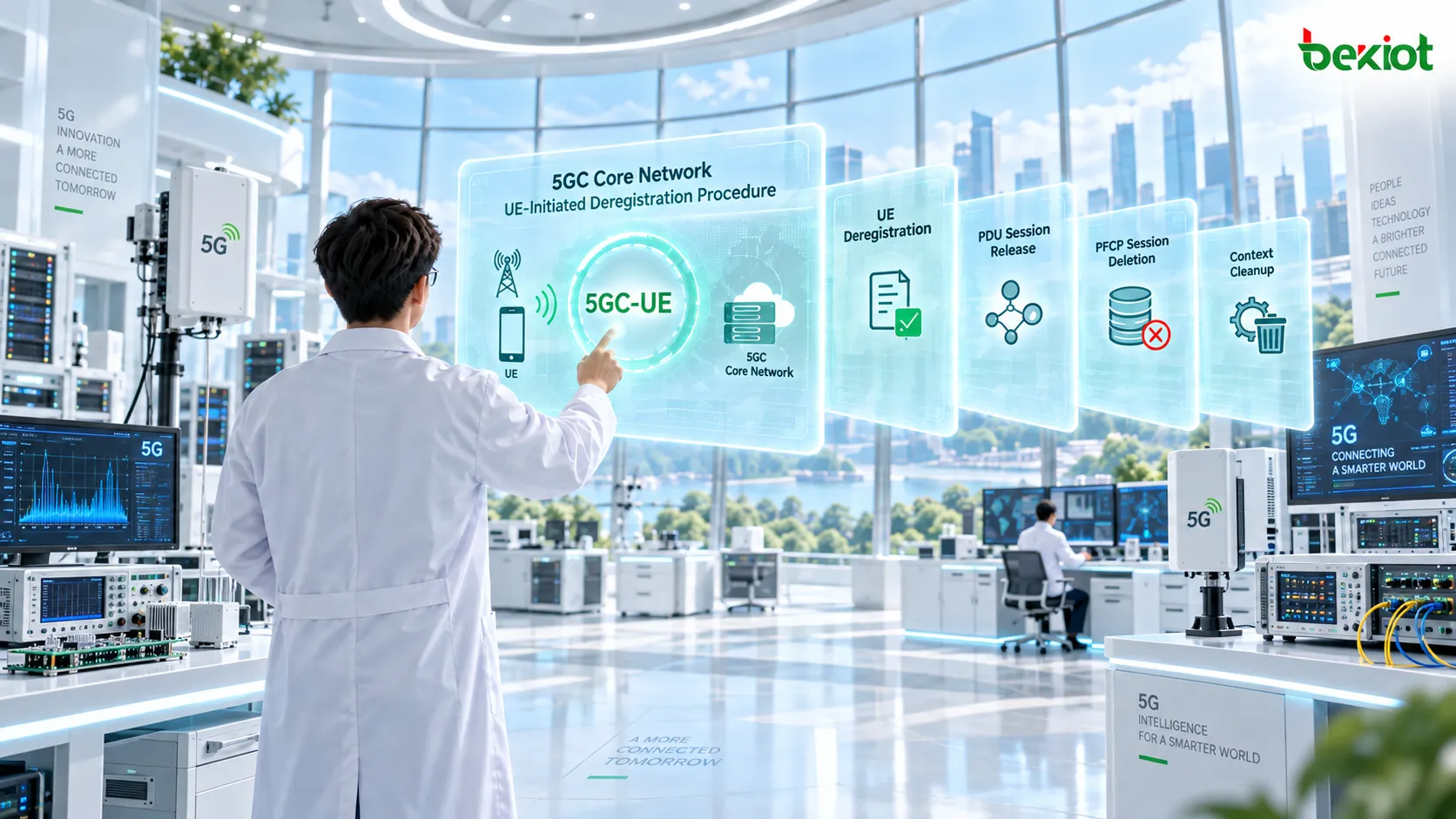 إجراء إلغاء التسجيل الذي يبدأه UE في الشبكة الأساسية 5GC