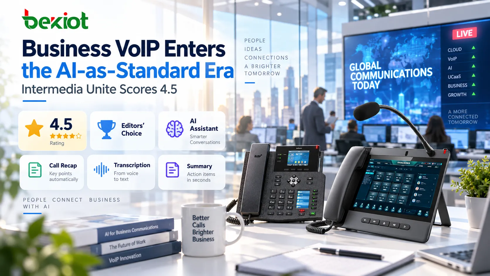 إنتر ميديا ​​يونايت يحصل على 4.5: الذكاء الاصطناعي يصبح معياراً في VoIP للأعمال