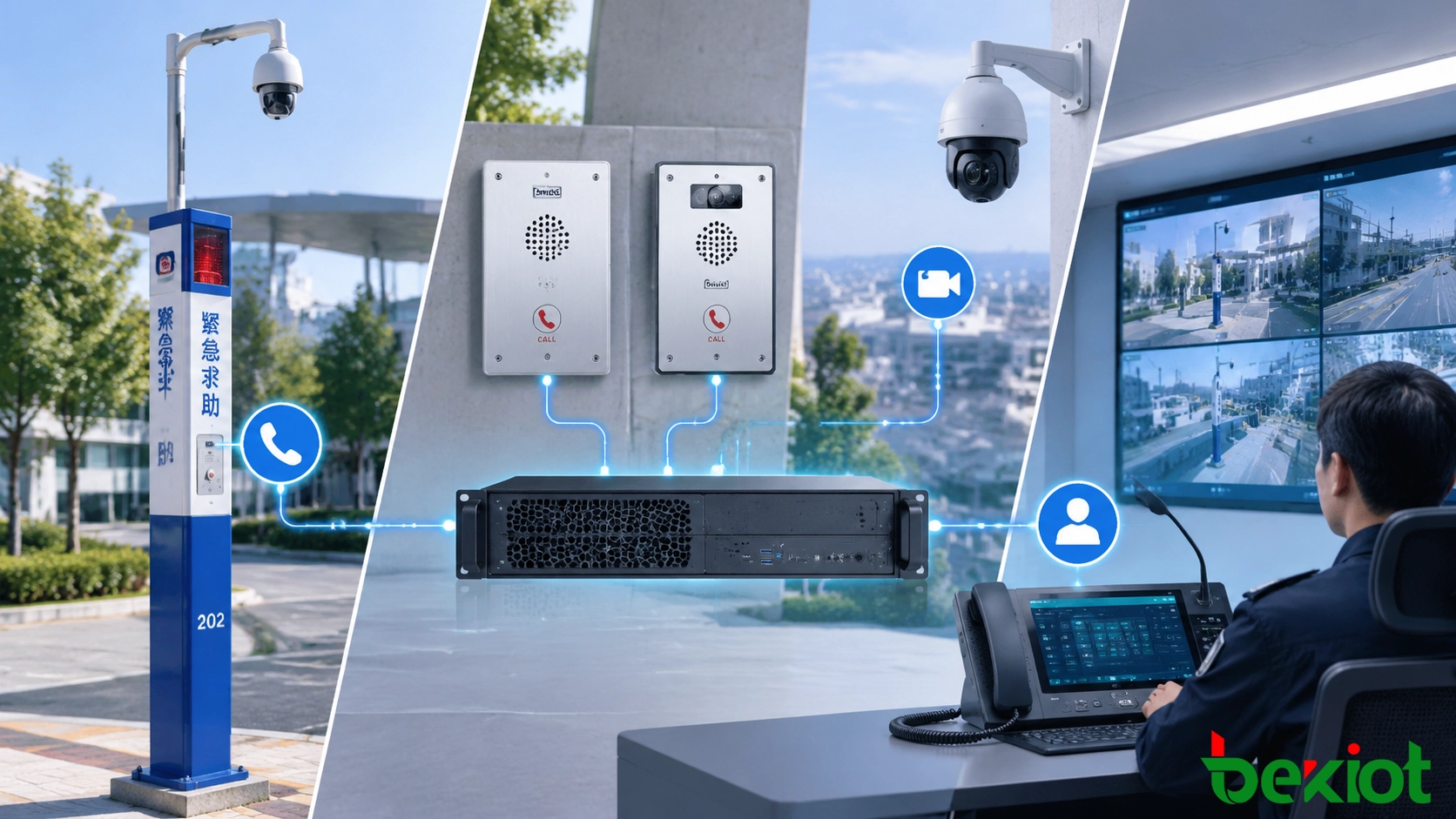 كيفية دمج أجهزة الاتصال الداخلي للطوارئ عبر SIP مع أنظمة المراقبة CCTV والإنذار
